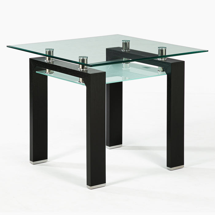 Mesa comedor Prisma cuadrada negro mate 90x90x78 cm