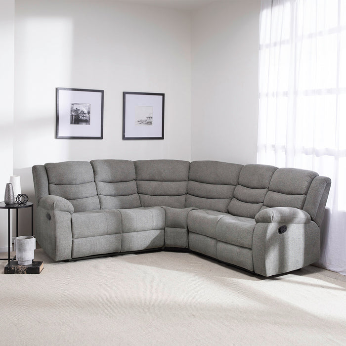 Seccional 6 cuerpos curvo reclinable New gris