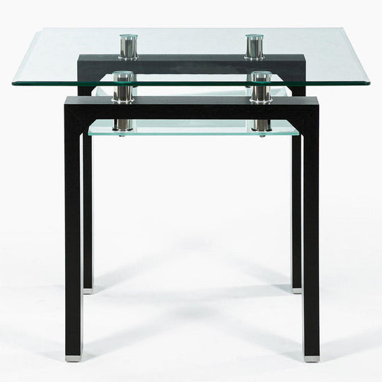 Mesa comedor Prisma cuadrada negro mate 90x90x78 cm