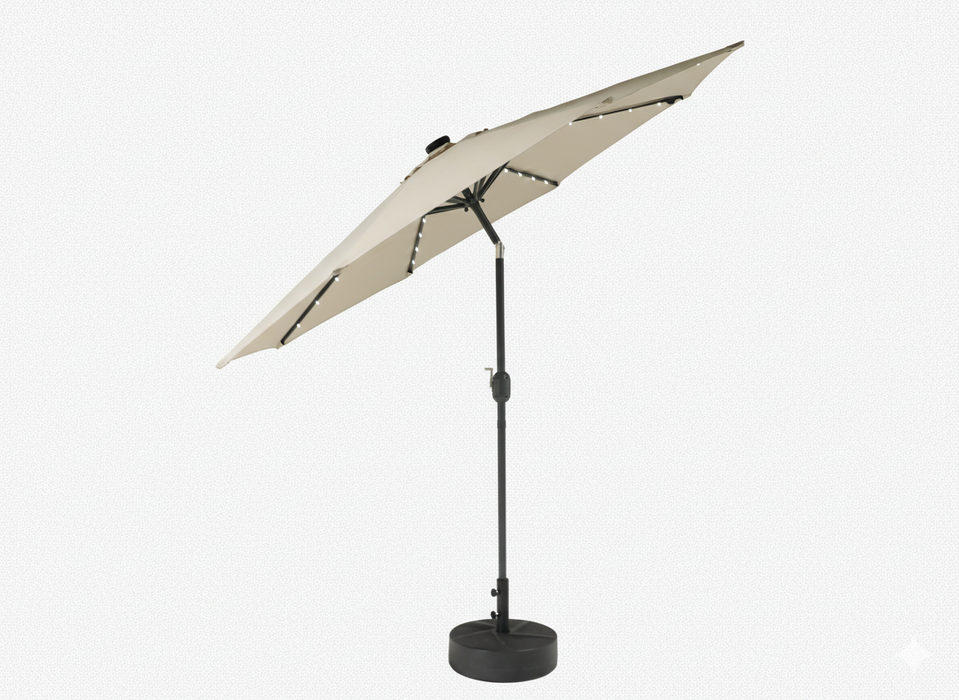 Quitasol New Venecia Crudo con Luces Led incluye Base