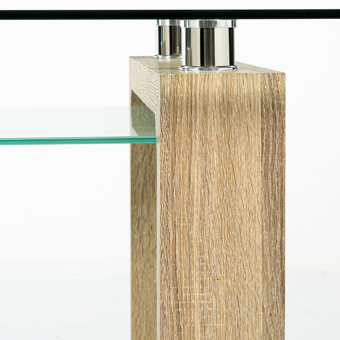 Mesa comedor Prisma rectangular natural 150 cm + 6 sillas Retro albayalde