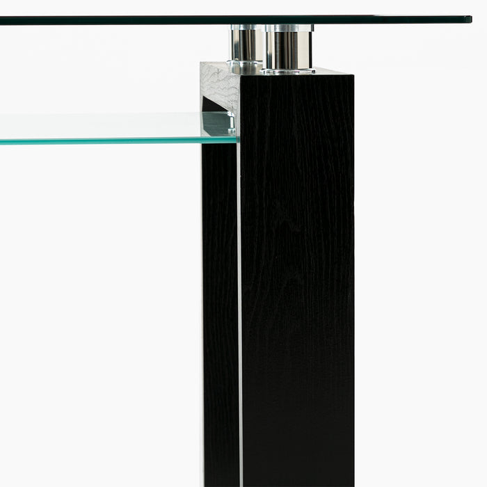 ESCRITORIO PRISMA NEGRO 150X90X78 CM + SILLA RETRO NEGRA