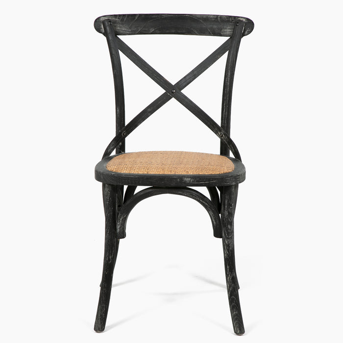 ESCRITORIO PRISMA NEGRO 150X90X78 CM + SILLA RETRO NEGRA