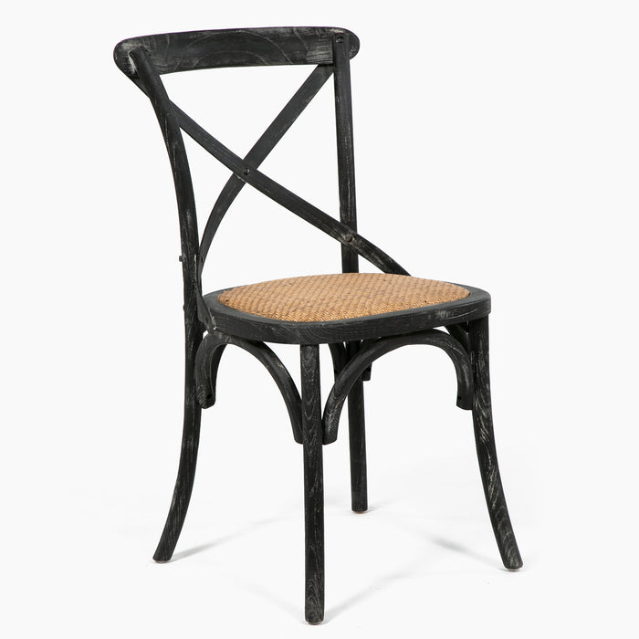 ESCRITORIO PRISMA NEGRO 150X90X78 CM + SILLA RETRO NEGRA