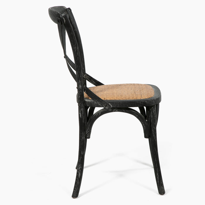 ESCRITORIO PRISMA NEGRO 150X90X78 CM + SILLA RETRO NEGRA