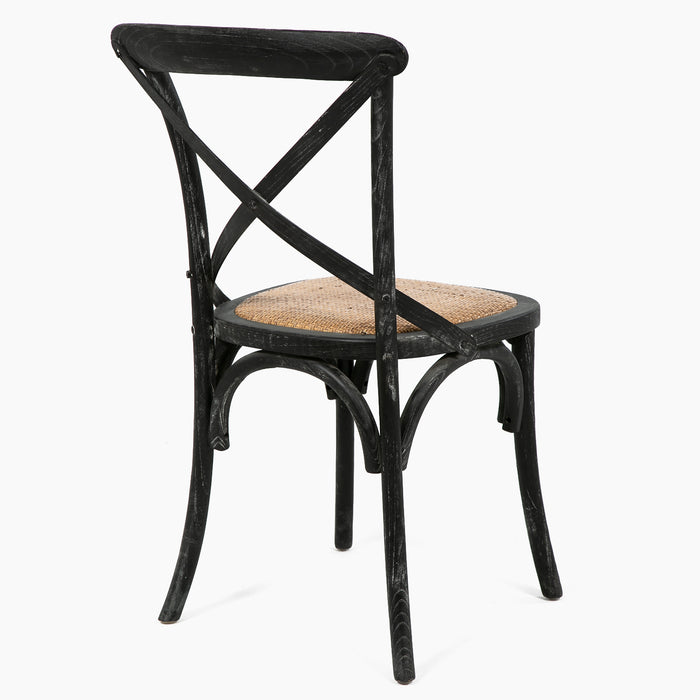 ESCRITORIO PRISMA NEGRO 150X90X78 CM + SILLA RETRO NEGRA