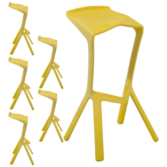 Kit 6 taburetes de bar Vittoria amarillos