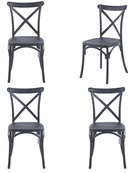 Kit 4 Sillas PP Crossback grafito