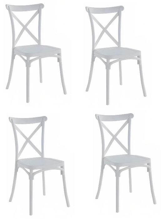 Kit 4 Sillas PP Crossback blanca
