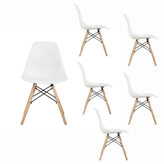 Kit 6 sillas Badem blancas