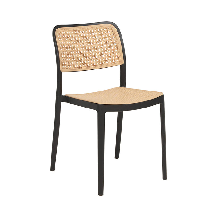 Silla Hoffman enrejada beige/negro