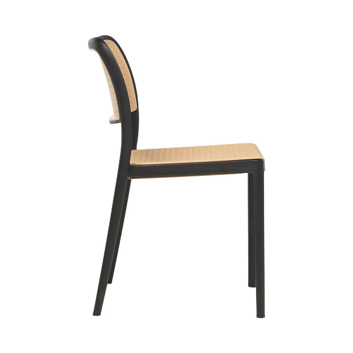 Silla Hoffman enrejada beige/negro