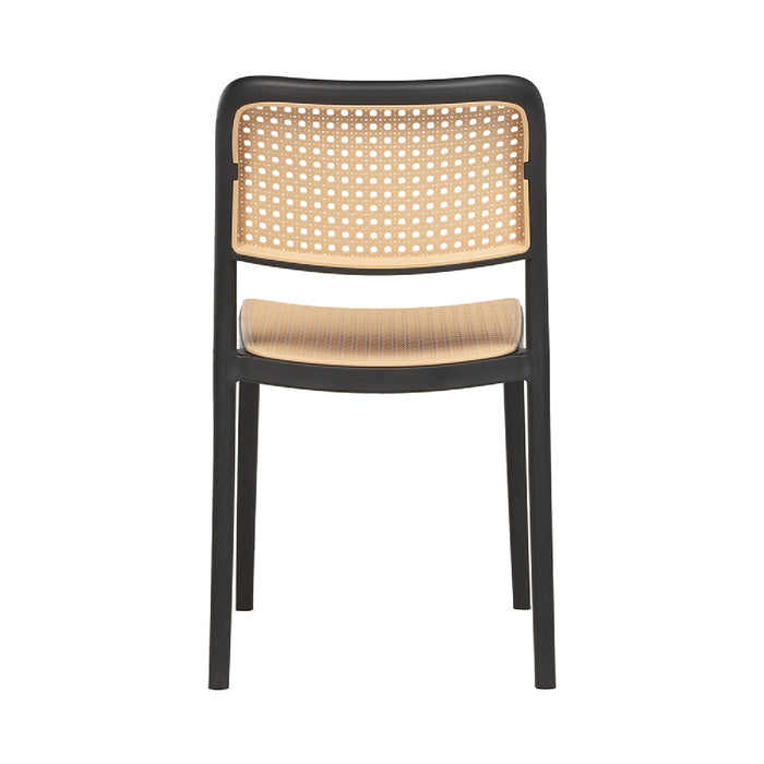 Silla Hoffman enrejada beige/negro