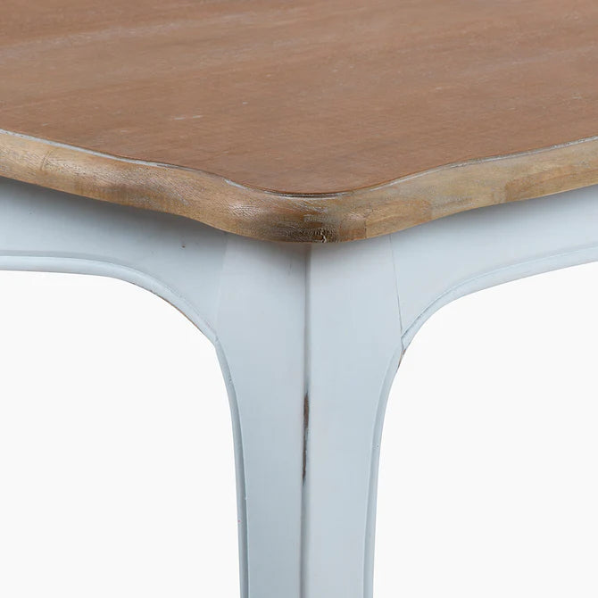 Mesa comedor Vittoria rectangular blanca 135 cm + 6 sillas PP Crossback blancas