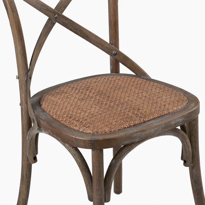 Mesa comedor Prisma rectangular natural 150 cm + 6 sillas Retro albayalde
