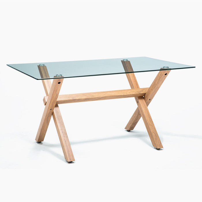 Comedor Cross Natural con 4 Sillas Retro Albayalde