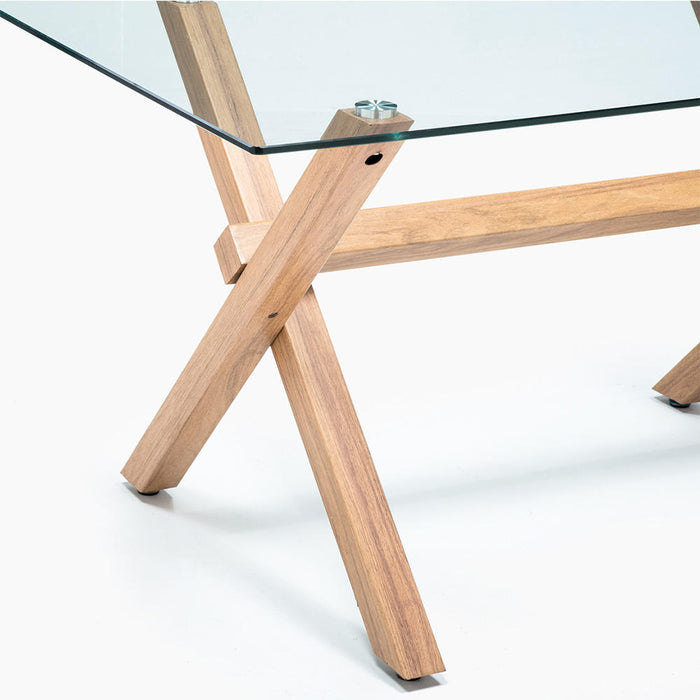Comedor Cross Natural con 4 Sillas Retro Albayalde