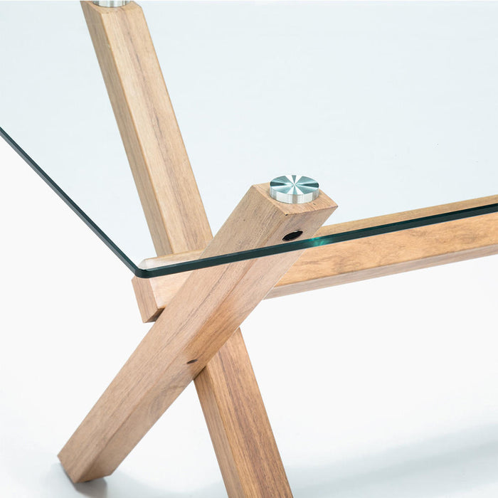 Comedor Cross Natural con 4 Sillas Retro Albayalde