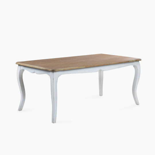 Mesa comedor Vittoria rectangular blanca 135 cm + 4 sillas Retro albayalde