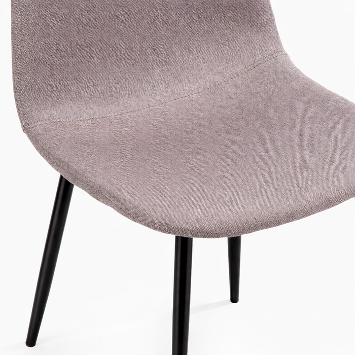 Mesa comedor Cross rectangular negra 145 cm + 6 sillas Cross canela/negra