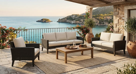 Set de Terraza Rio 4pcs 3+2+1 Café Mate