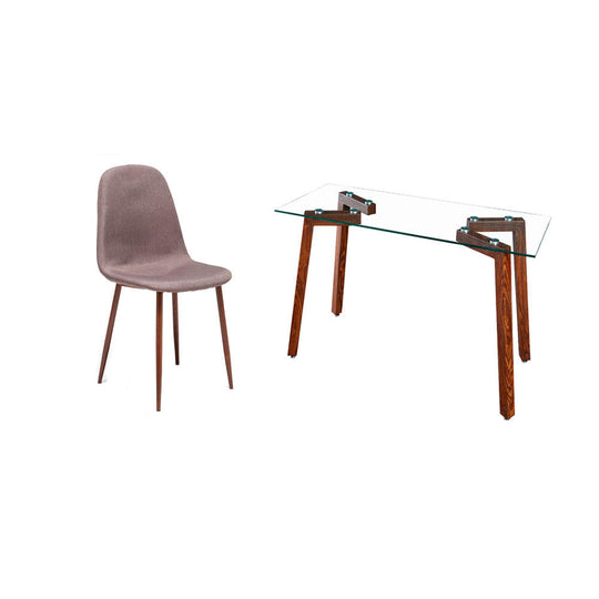 Escritorio Jockey nogal + Silla Cross canela/nogal