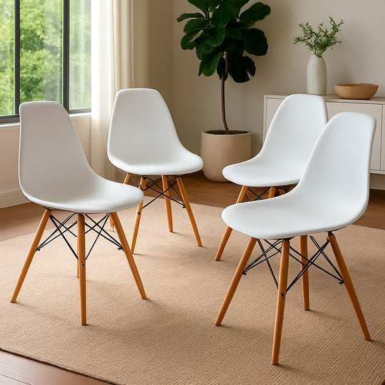 Kit 4 sillas Badem blancas