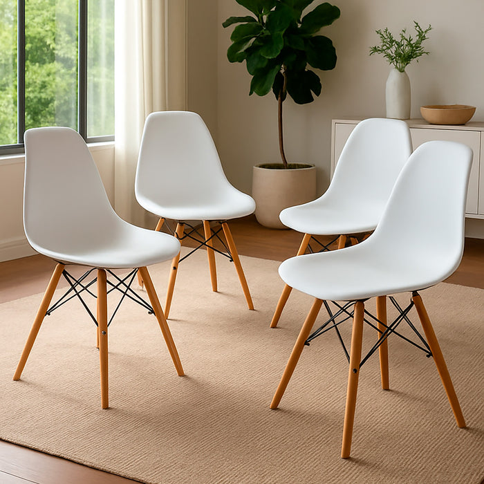 Kit 4 sillas Badem blancas