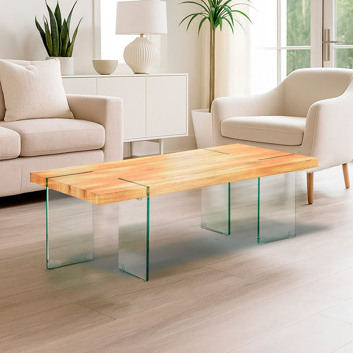 Mesa centro Technique rectangular natural 120x60x38 cm