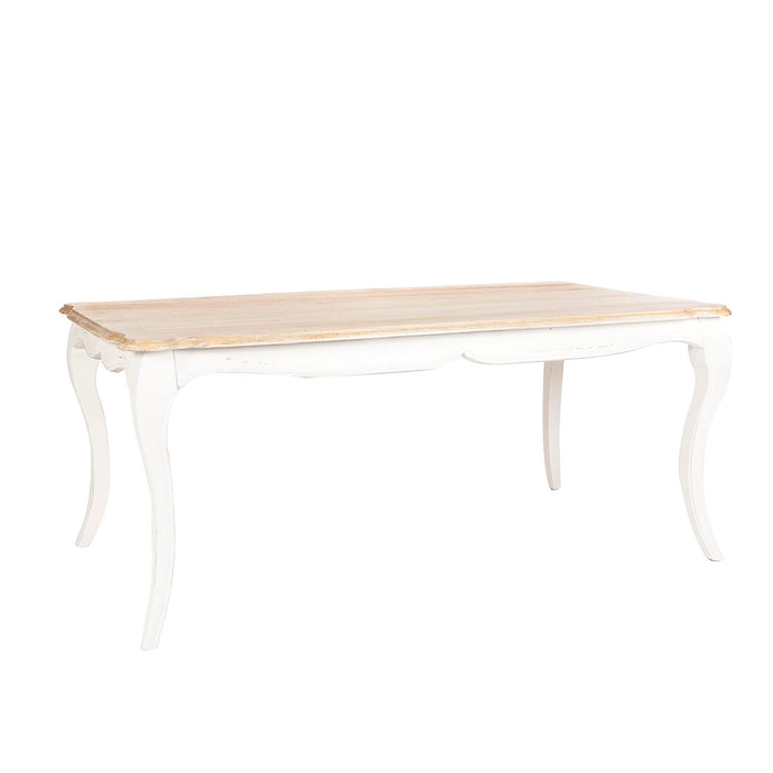 Mesa comedor Vittoria rectangular blanca 180 cm + 8 sillas Retro colores
