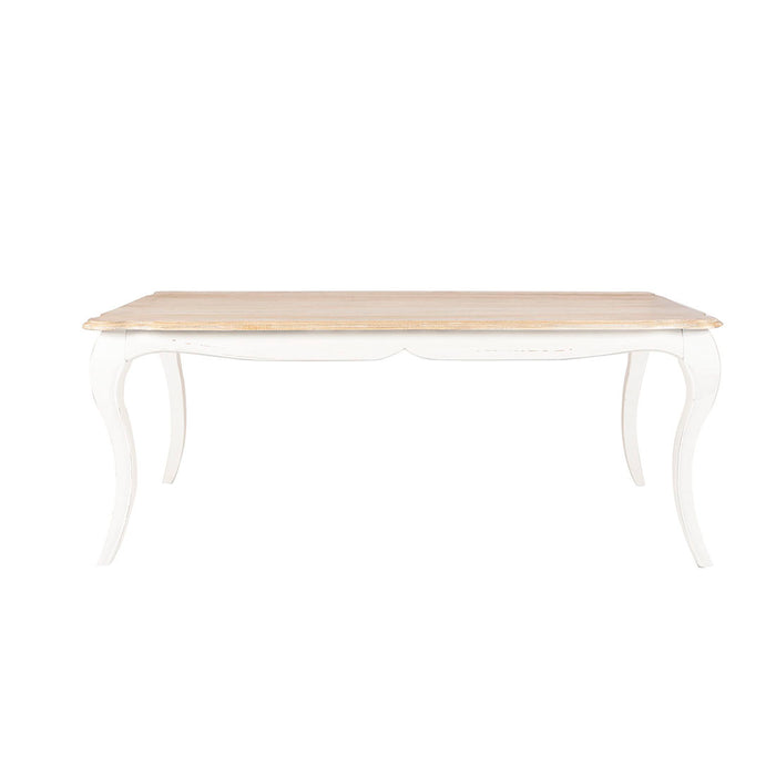 Mesa comedor Vittoria rectangular blanca 180 cm + 8 sillas Retro colores