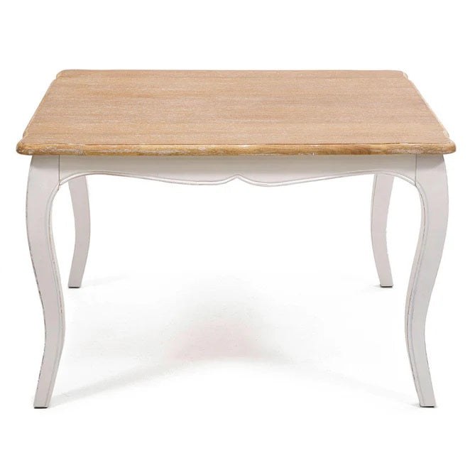 Mesa comedor Vittoria cuadrada blanca 130 cm + 8 sillas Retro colores