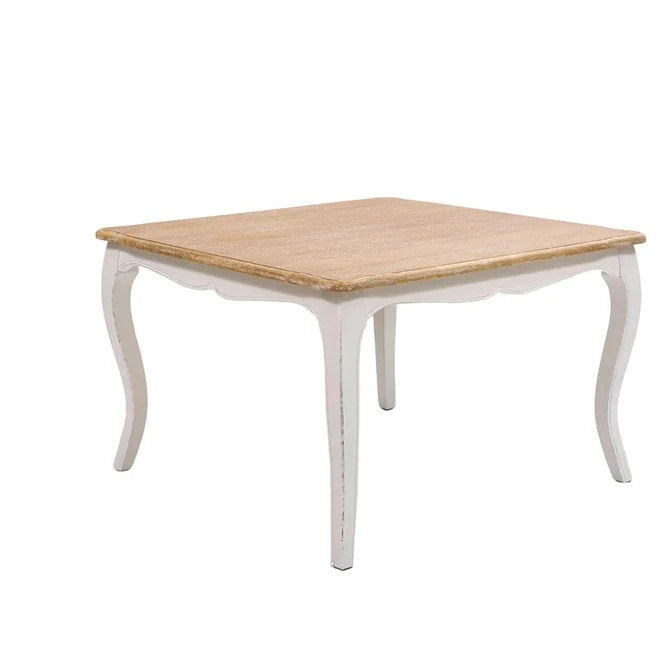 Mesa comedor Vittoria cuadrada blanca 130 cm + 8 sillas Retro colores