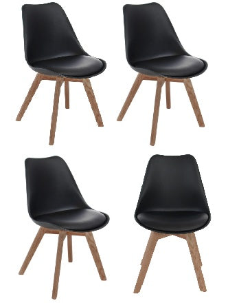 Kit 4 Sillas Davos Negra