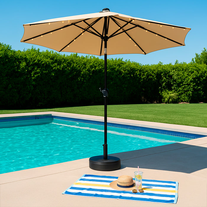 PREVENTA Quitasol New Venecia Taupe con Luces Led incluye Base