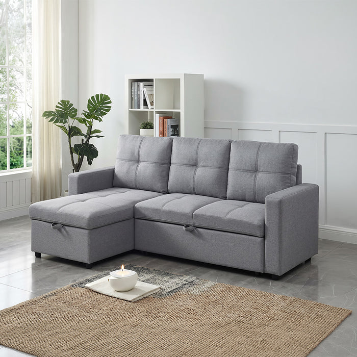 Seccional bilateral sofá cama Praga gris