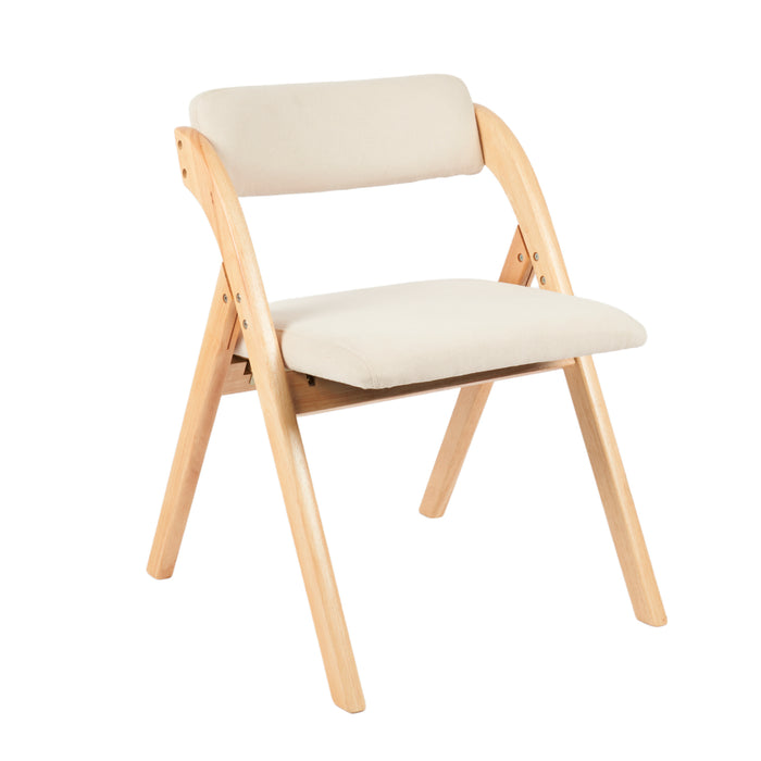 Silla Betlahem de madera plegable acolchada beige