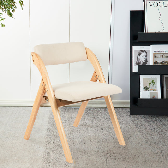 Silla Betlahem de madera plegable acolchada beige