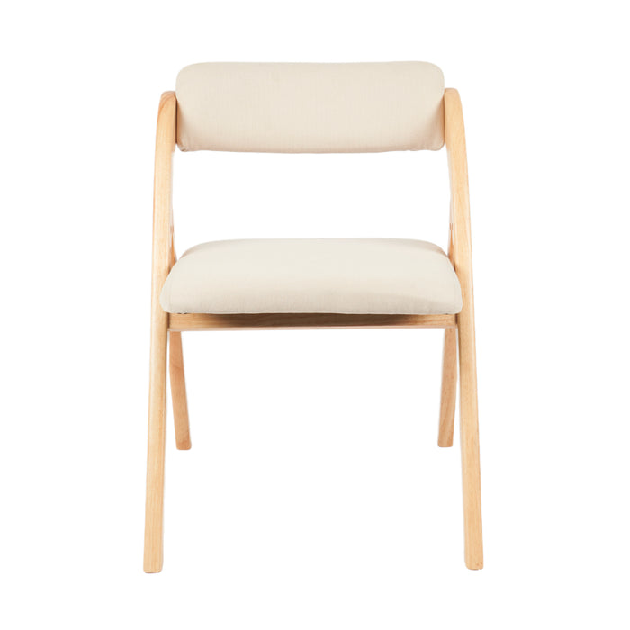 Silla Betlahem de madera plegable acolchada beige