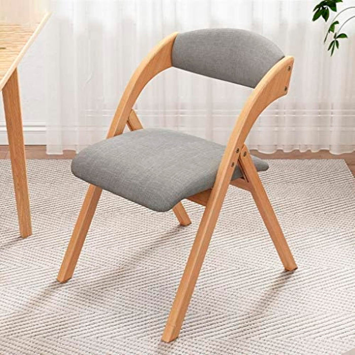 Silla Betlahem de madera plegable acolchada gris