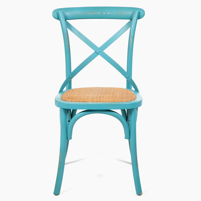 Mesa comedor Vittoria rectangular blanca 180 cm + 8 sillas Retro colores
