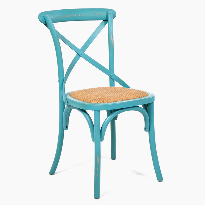 Mesa comedor Vittoria rectangular blanca 180 cm + 8 sillas Retro colores