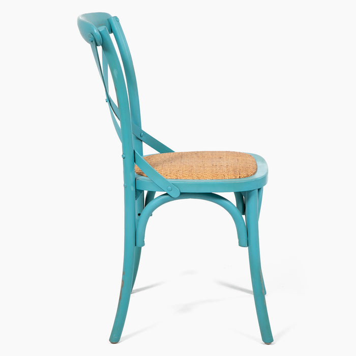 Mesa comedor Vittoria cuadrada blanca 130 cm + 8 sillas Retro colores