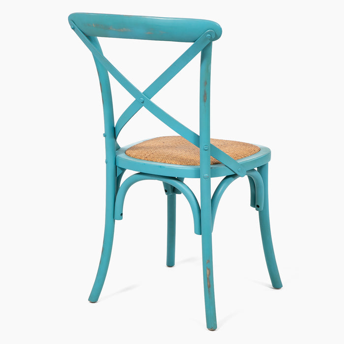 Mesa comedor Vittoria cuadrada blanca 130 cm + 8 sillas Retro colores