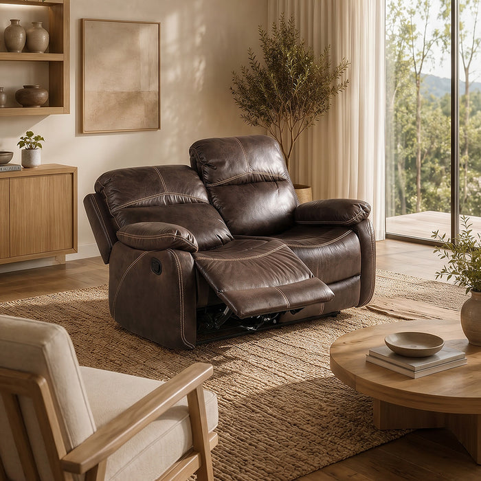 Sofa Reclinable 2 Cuerpos Comfort Café