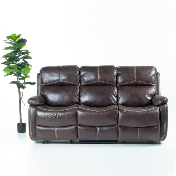 Sofa Reclinable 3 Cuerpos Comfort Café