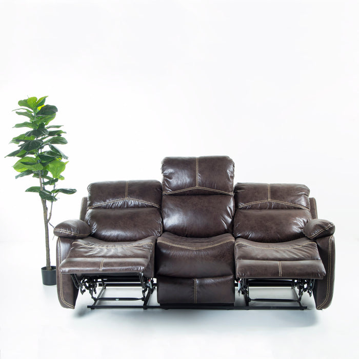 Sofa Reclinable 3 Cuerpos Comfort Café