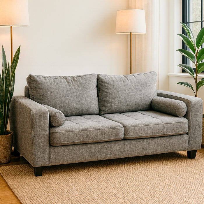 Sofá 3 cuerpos Capri tela gris