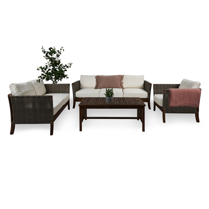 Set de Terraza Rio 4pcs 3+2+1 Café Mate