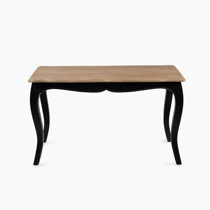 Mesa comedor Vittoria rectangular negra 135 cm + 6 sillas PP Crossback negras